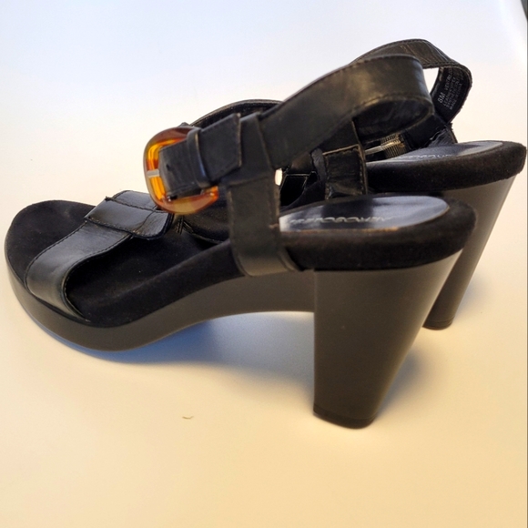 Aerosoles Black Sandals Heel 7 cm size us 8 super soft insole - Picture 4 of 15